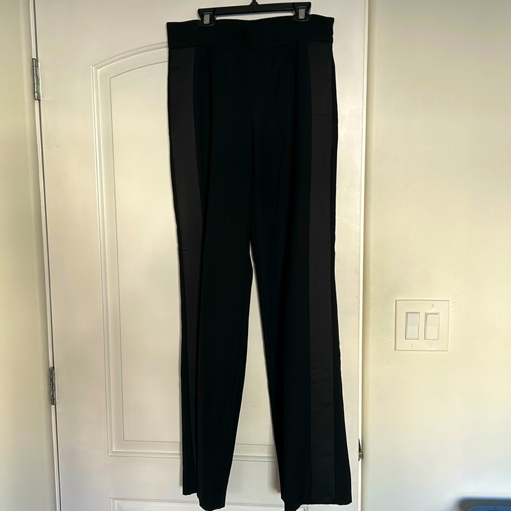 Gucci Black Wool Silk Tuxedo Style Pants
